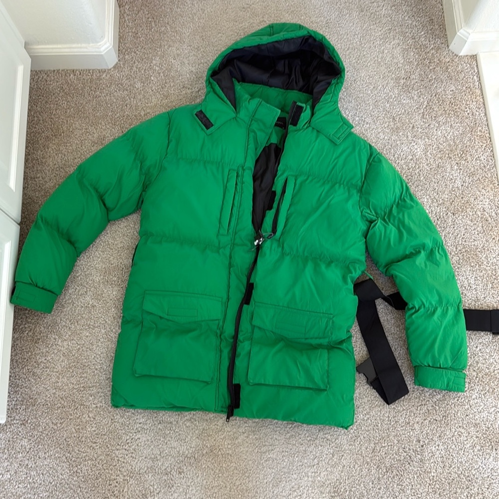 Asos green puffer jacket